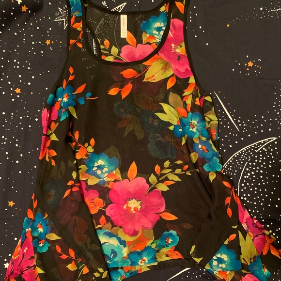 Xhilaration Tops - **SOLD** - Floral chiffon blouse